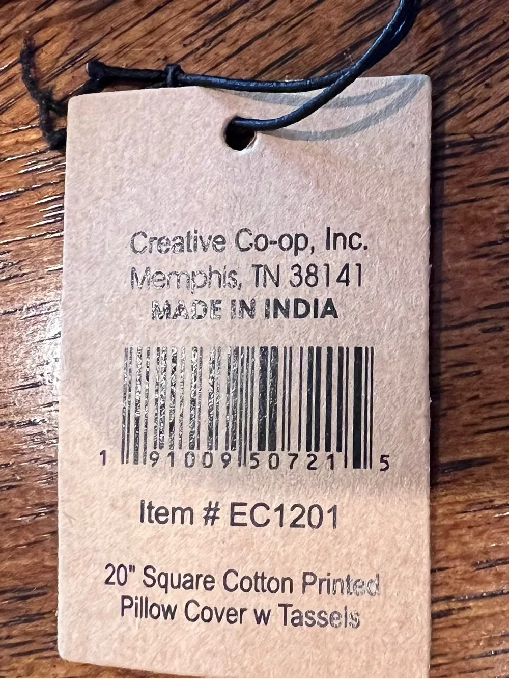 NWT Creative Co-Op Cream and Red Block Motif Tassel Pillow Cover
